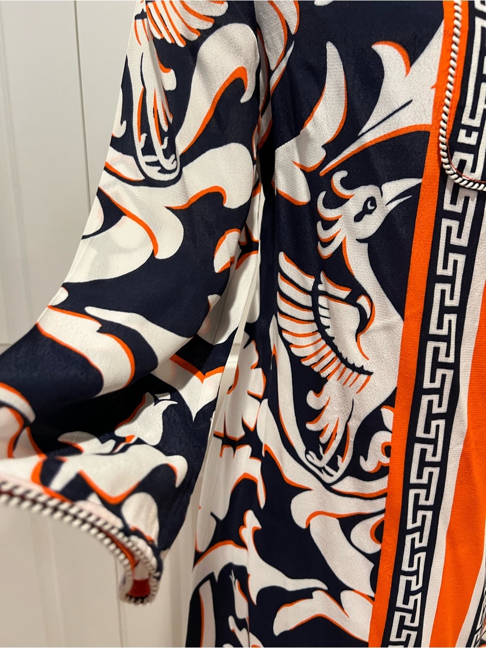 Orange & Navy Printed Shift Dress - Picture 6 of 8